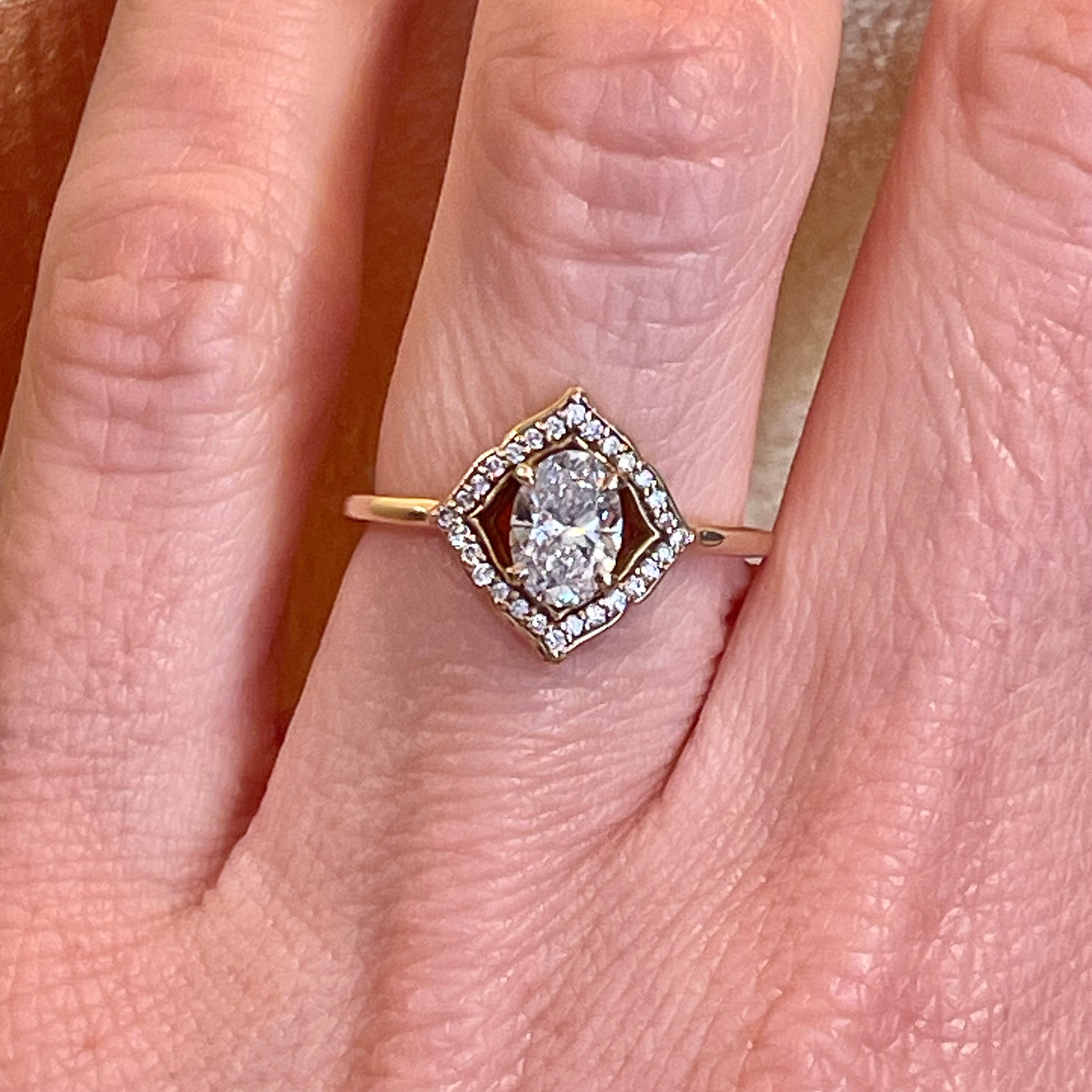 The Lotus Halo Engagement Ring