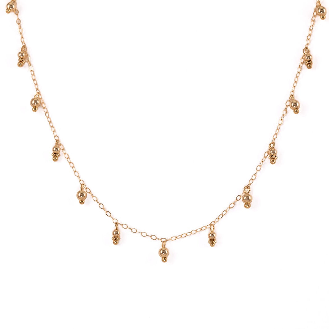 14k gold, bead necklace, handmade necklace, custom jewelry, handmade necklace, 14k yellow gold