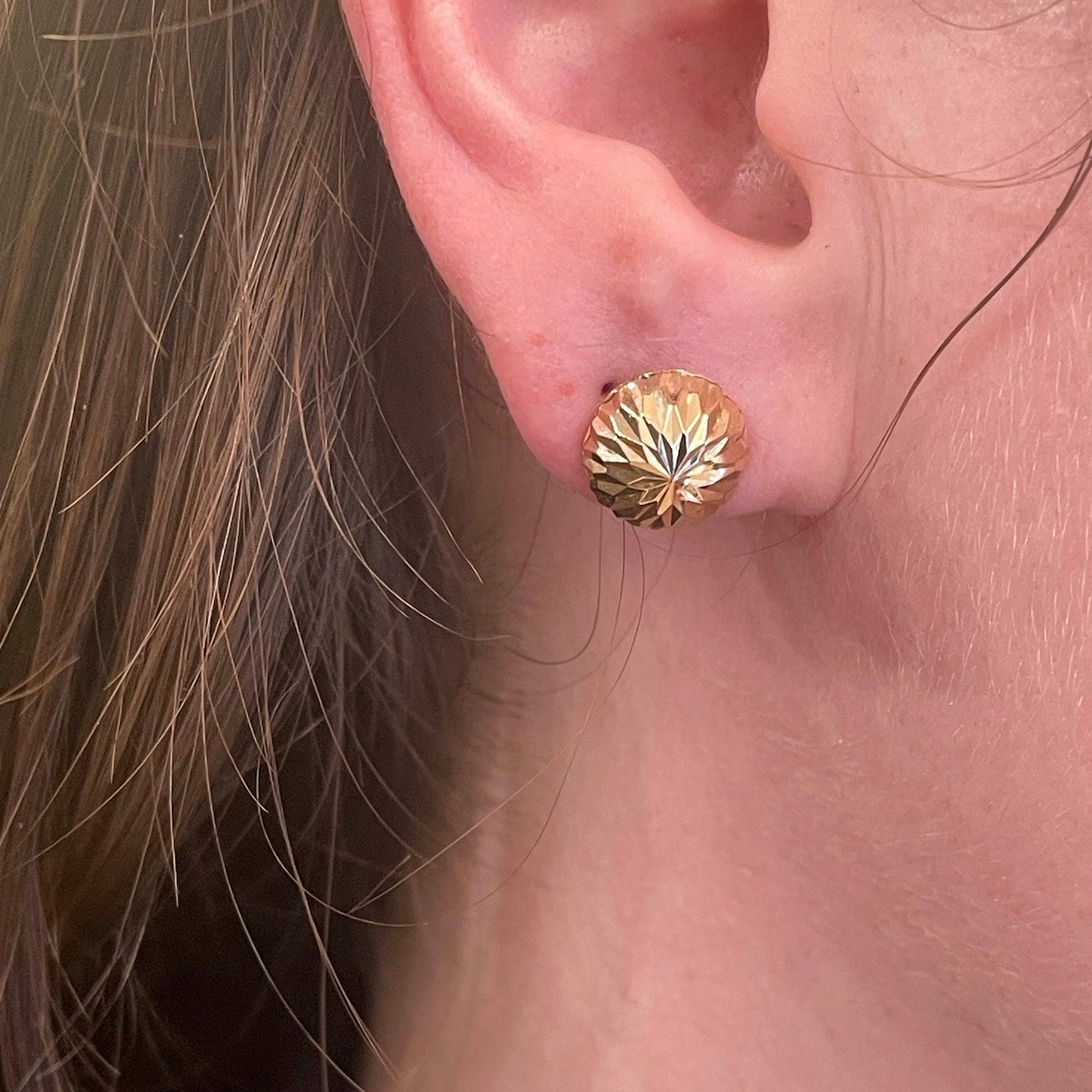 Vintage 14k Dome Earrings
