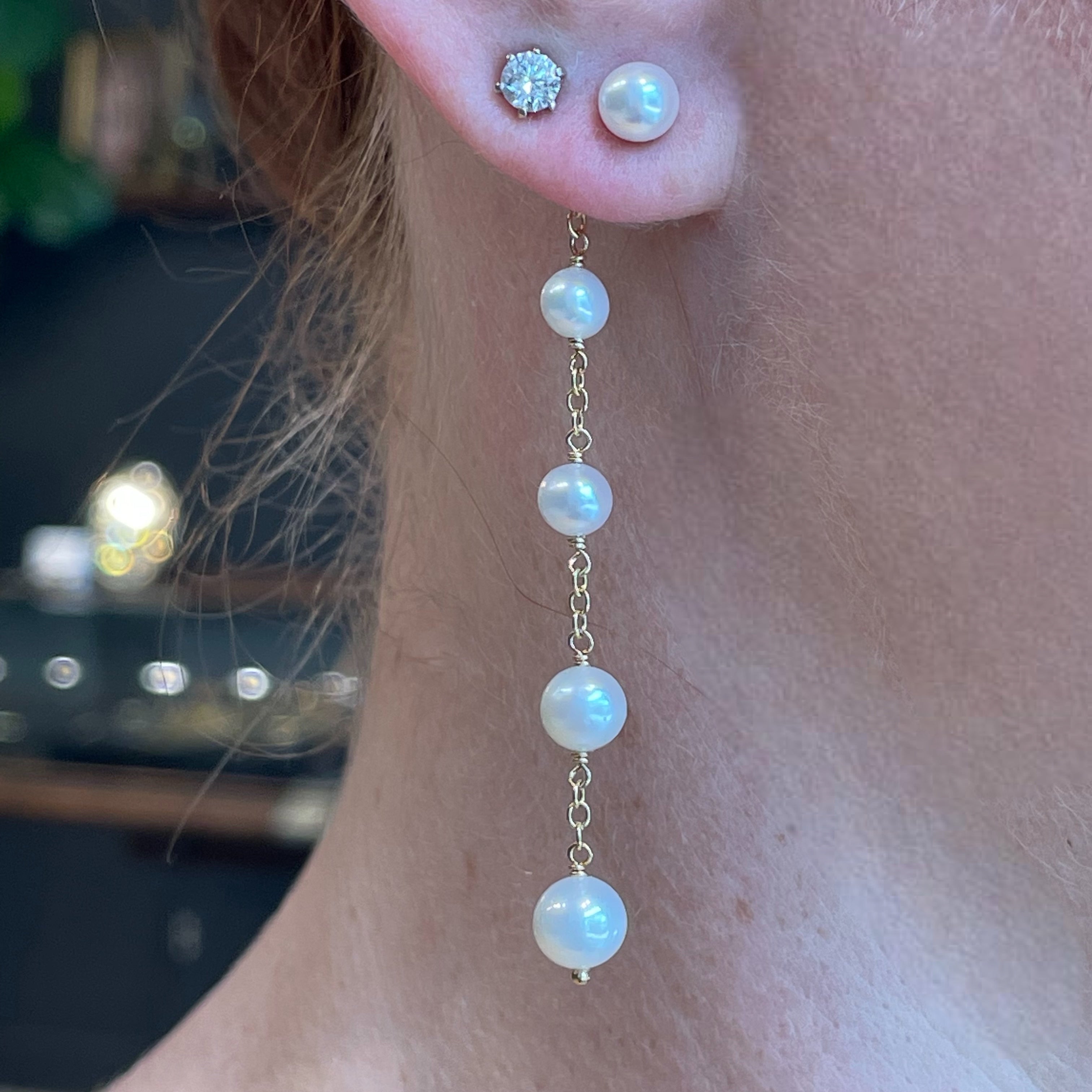 Pearl Threader Earrings