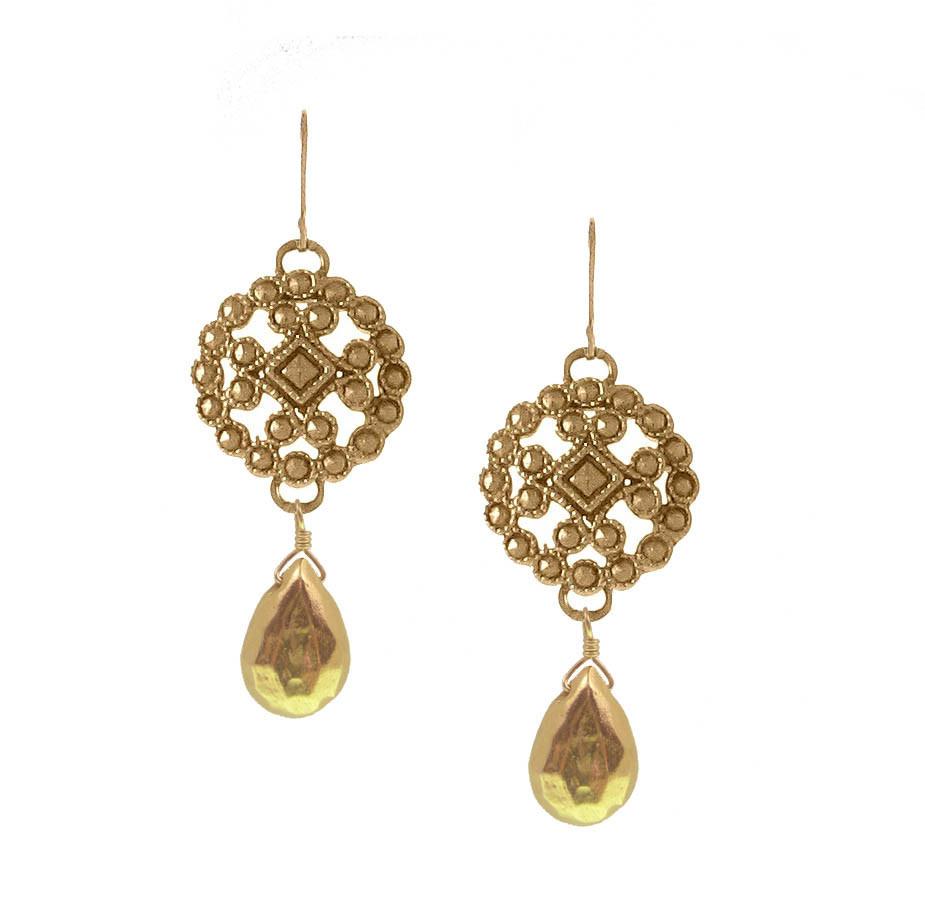 Lace Cast Briolette Earrings
