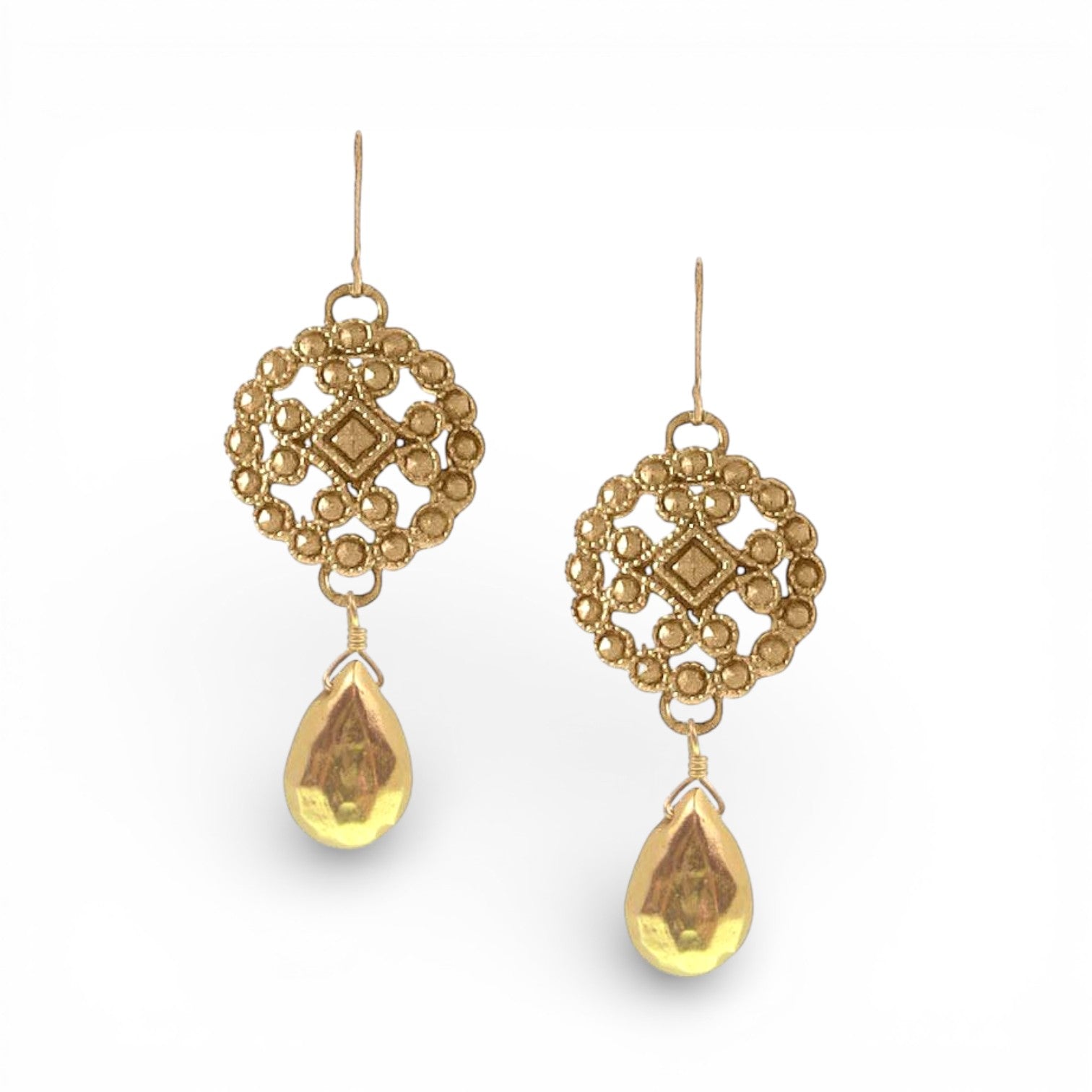 Lace Cast Briolette Earrings