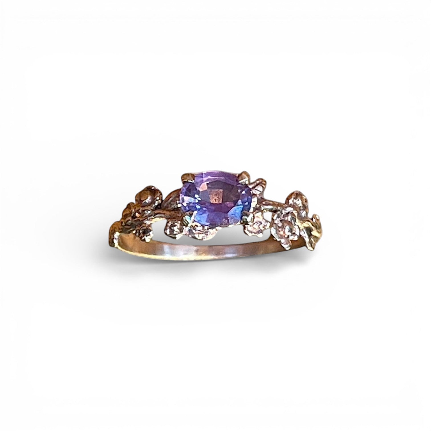 The Garland Engagement Ring w. Purple Sapphire
