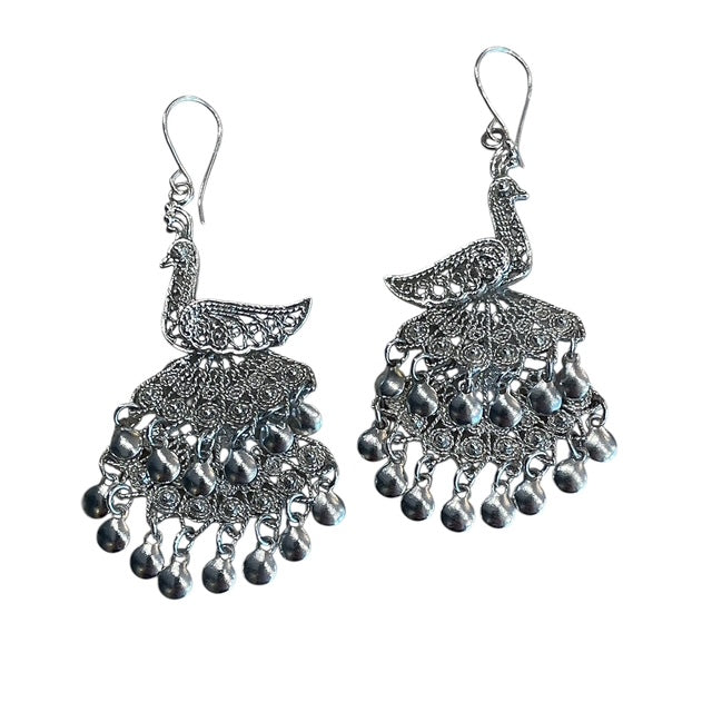 Antique Cannetille Peacock Earrings