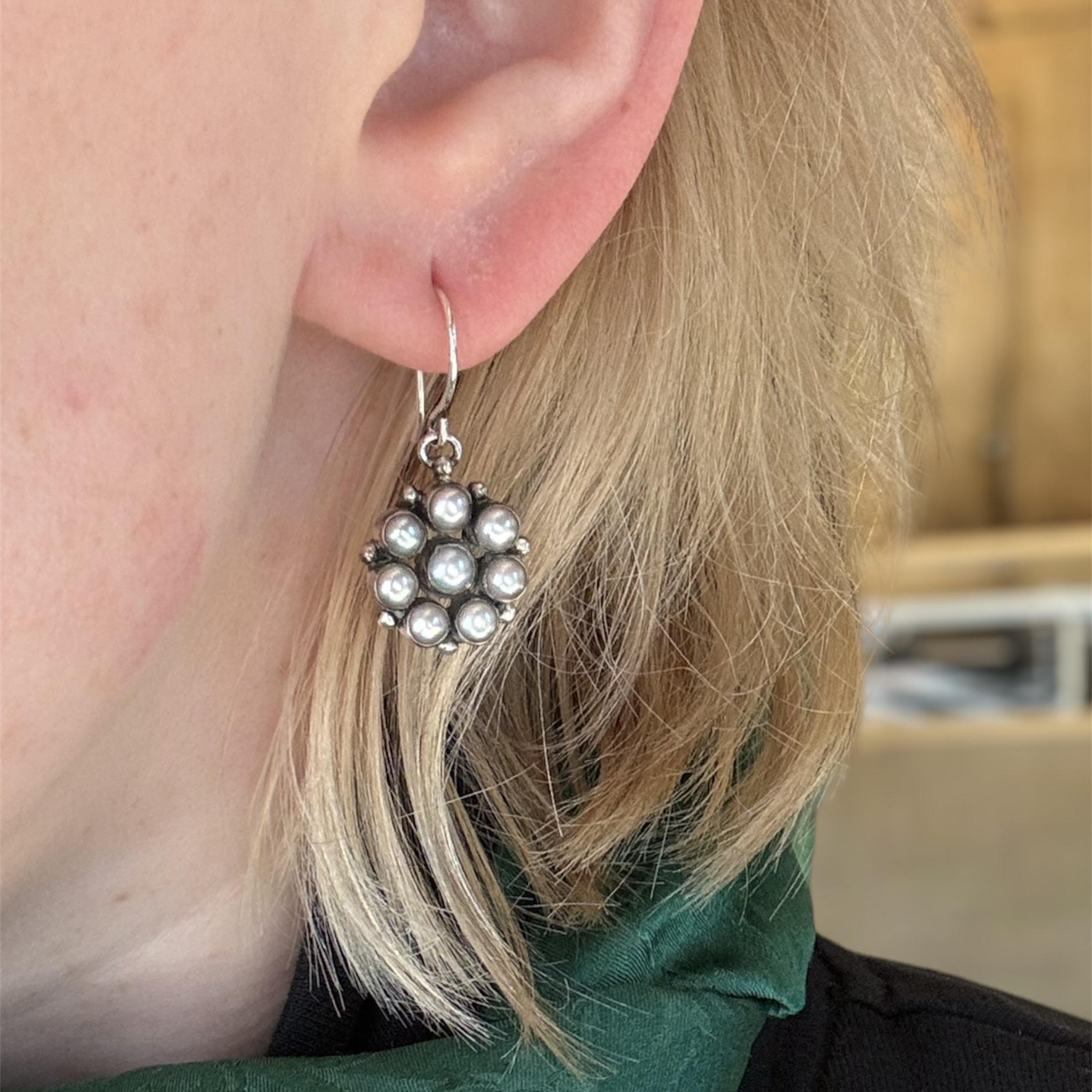 Vintage Sterling Silver & Pearl Earrings