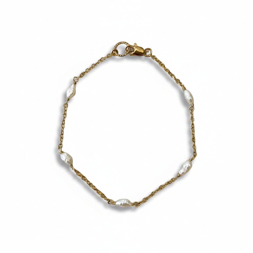 14k Rice Pearl Bracelet