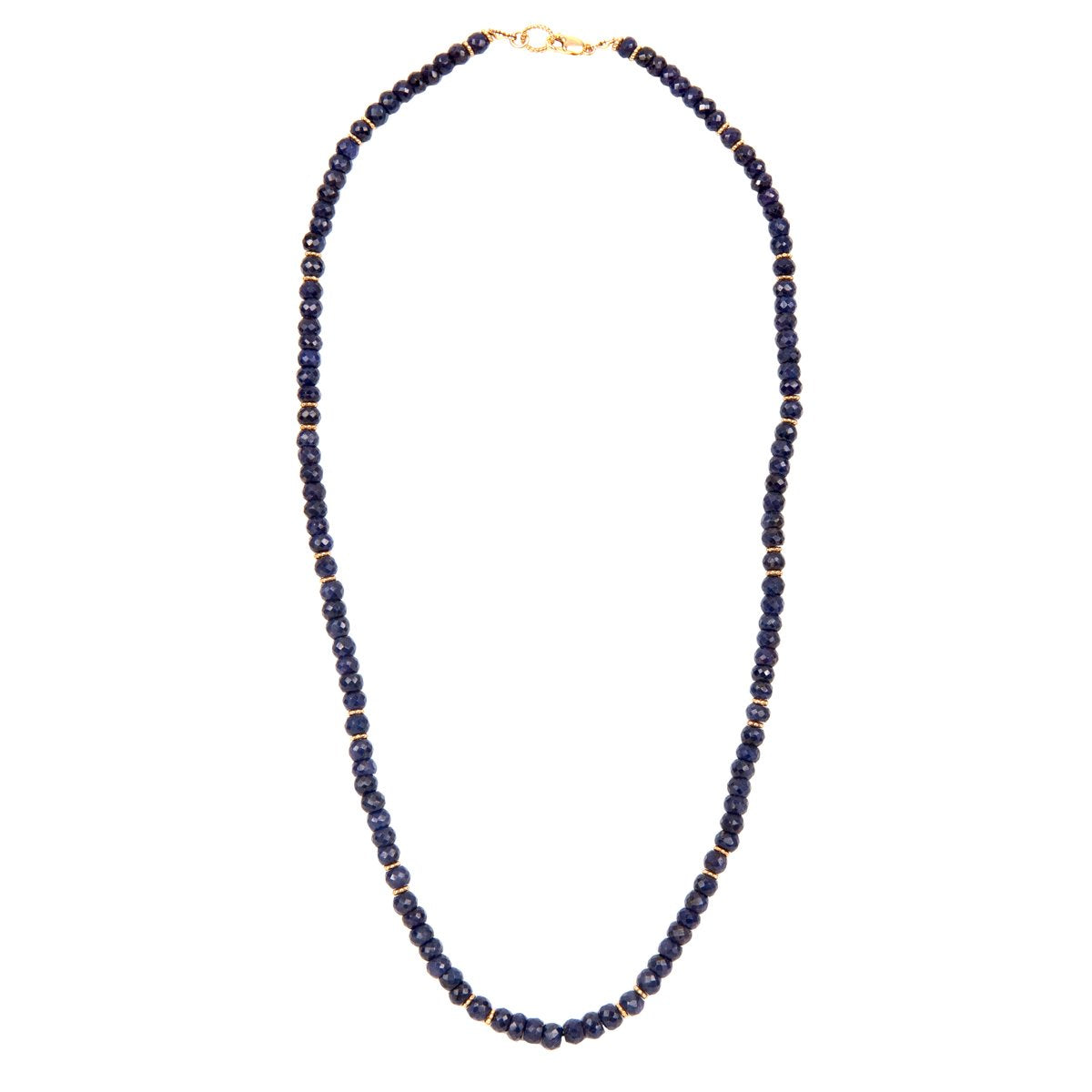Straight Beaded Necklace w. Precious Stones