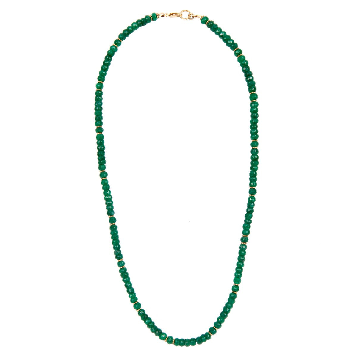 Straight Beaded Necklace w. Precious Stones