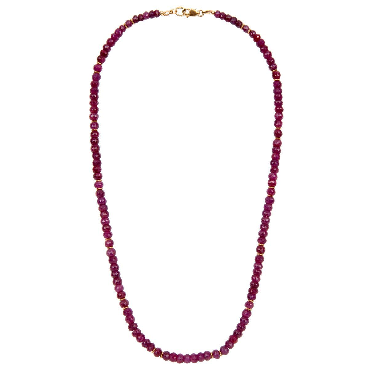 Straight Beaded Necklace w. Precious Stones