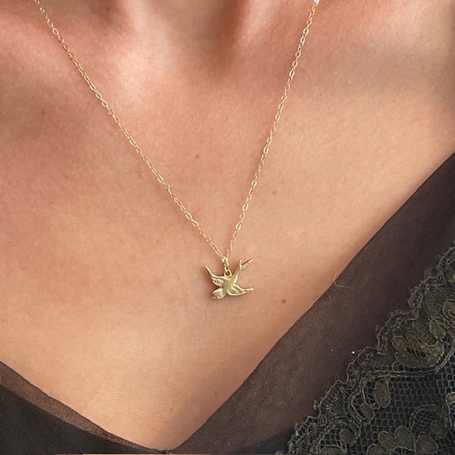 14k Swallow Necklace