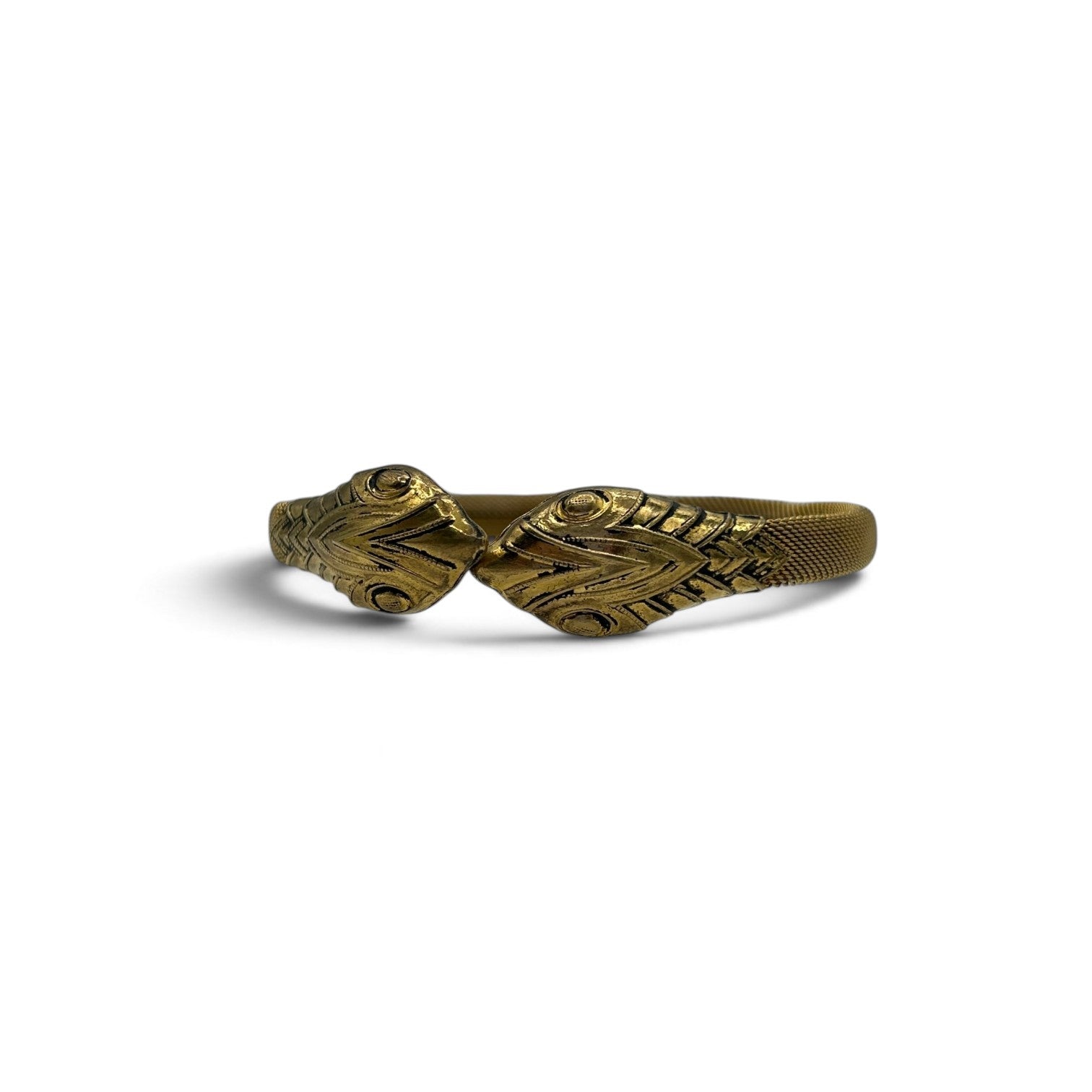 Antique Victorian Gilt Snake Cuff