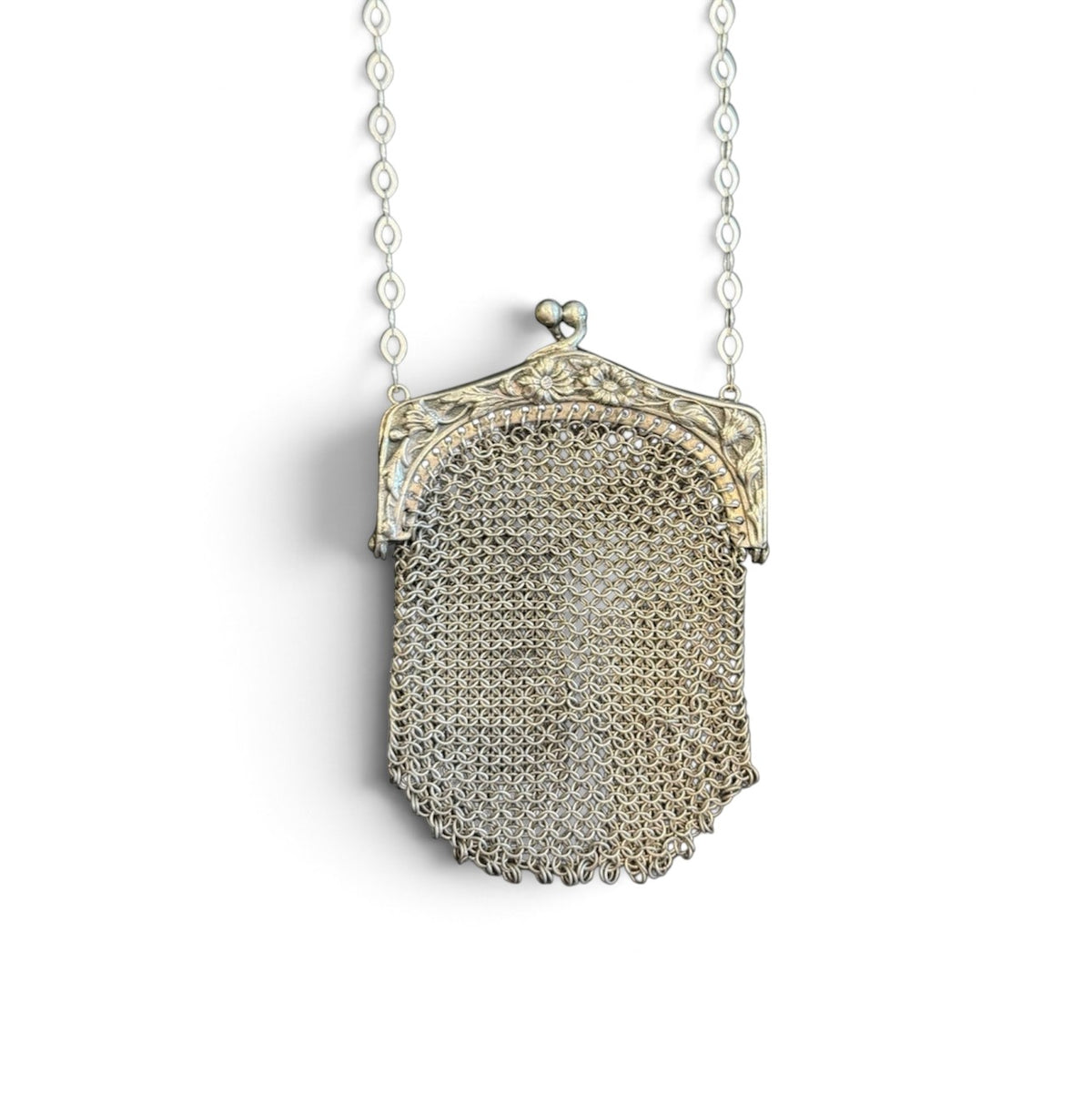 Vintage Silver Coin Mesh Purse