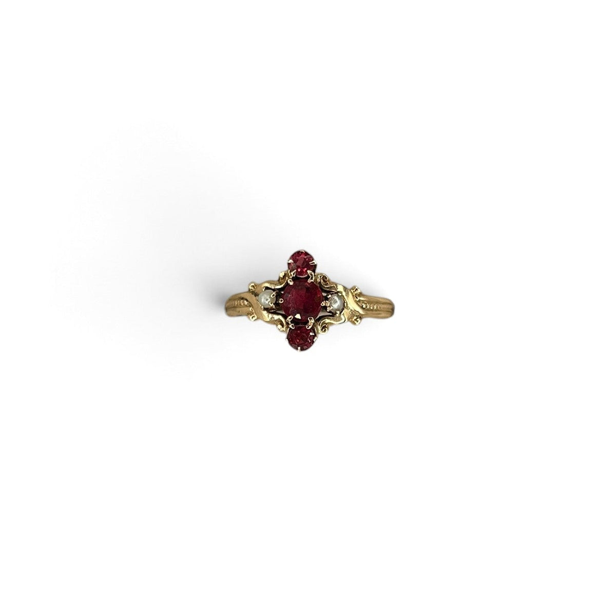 Antique Ruby and Pearl Ring