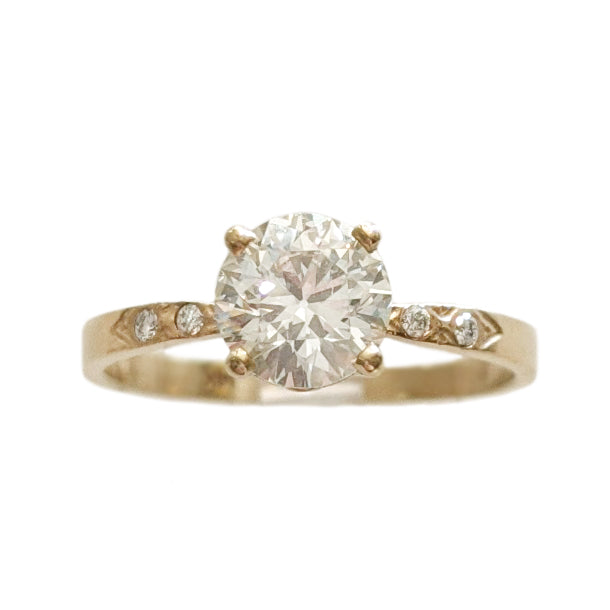 The Celestial Solitaire Engagement Ring w. Round Diamond