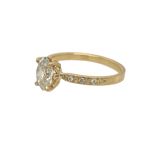 The Celestial Solitaire Engagement Ring w. Oval Diamond