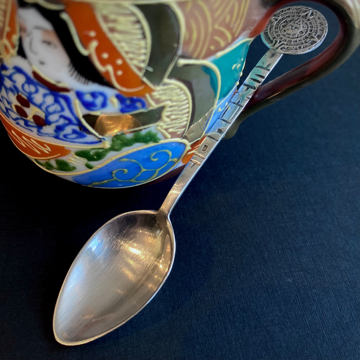 Vintage 80's First Years Stainless Steel Coated Infant BABY SPOON Blue  Mexico