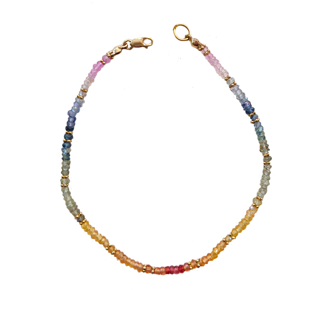 14k Rainbow Sapphire Bracelet