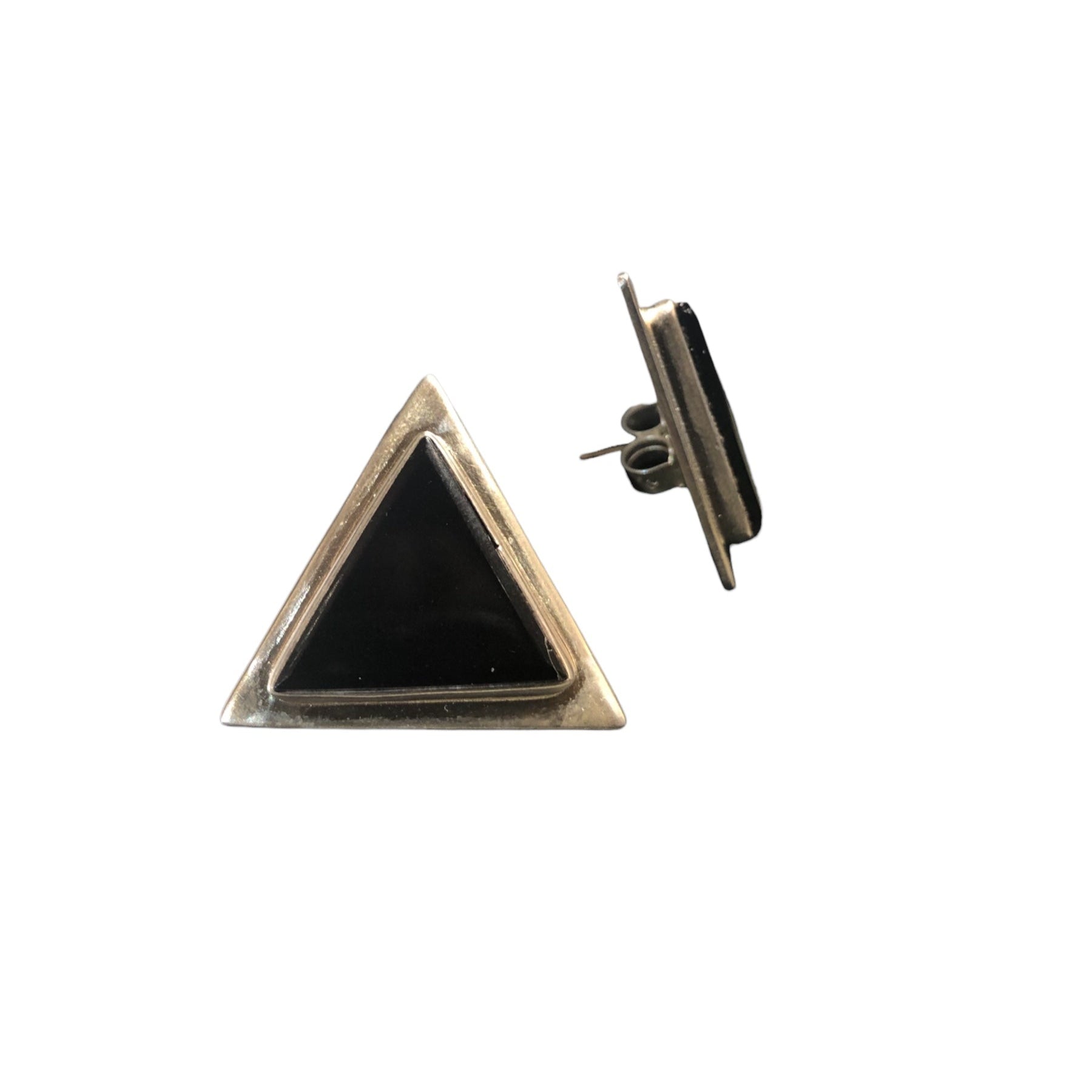 Vintage Statement Onyx Geometric Studs