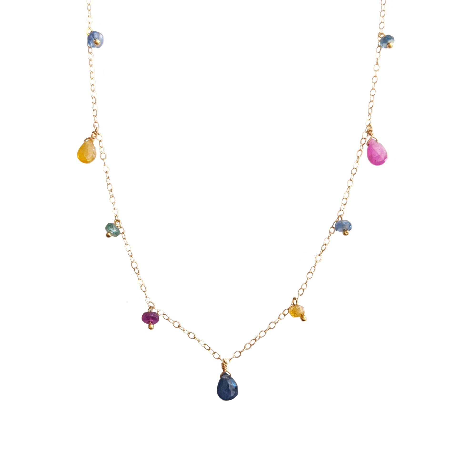 14k Briolette Drop Necklace
