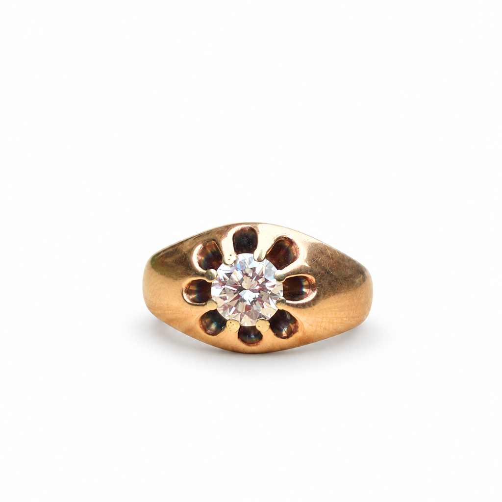 14k yellow gold, antique ring, jewelry, engagement ring, belcher ring, diamond ring, antique transitional cut, natural diamond, antique jewelry, fine jewelry, gem, gemstone, victorian, gold, gold ring, handmade jewelry, precious gem, rebekah brooks jewelry, northampton, cambridge