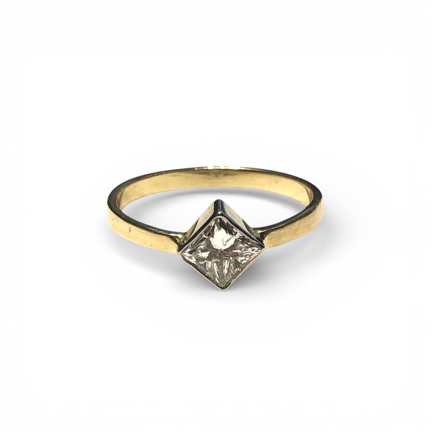 Princess Cut Mixed Metal Diamond Ring