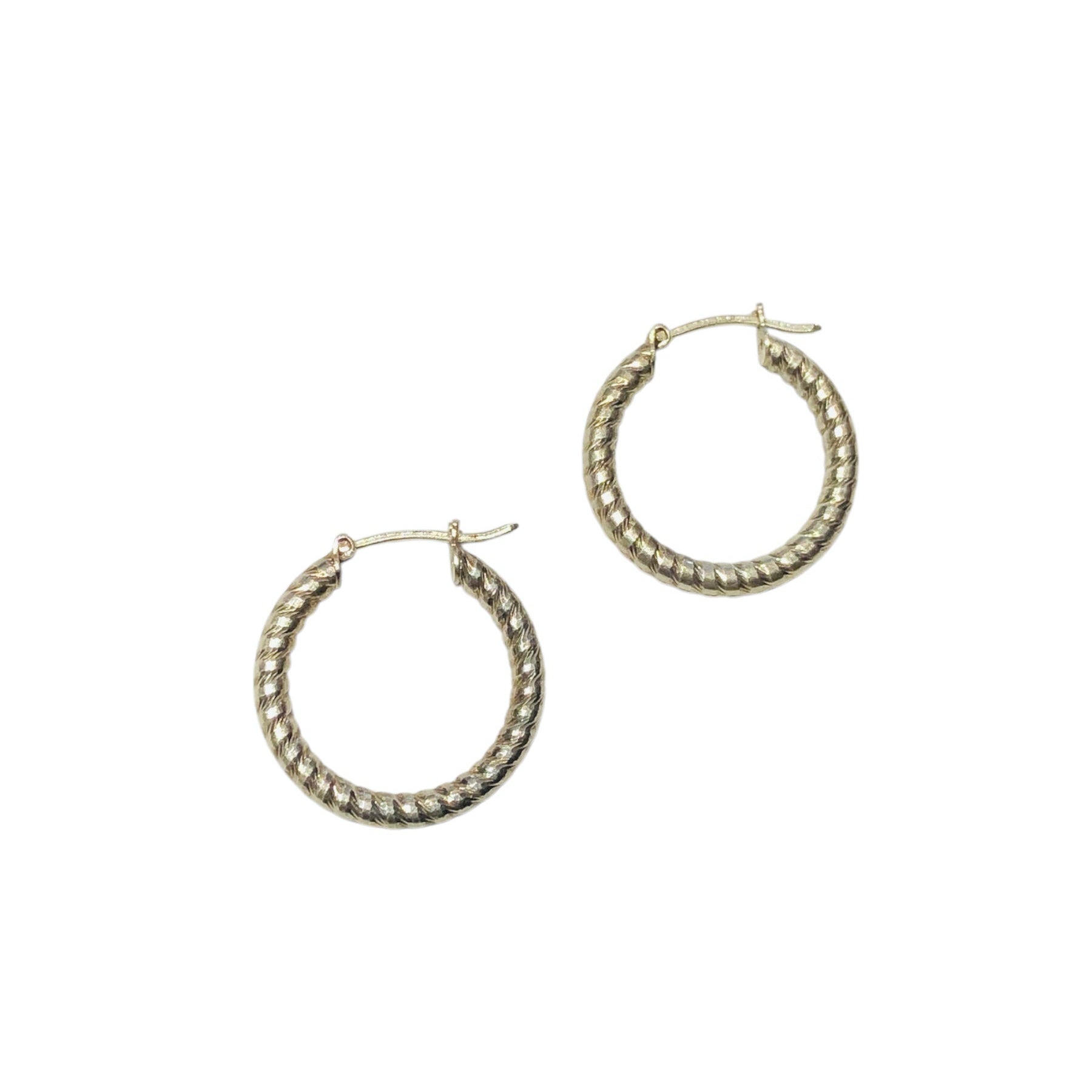 Vintage Silver Twist Hoops