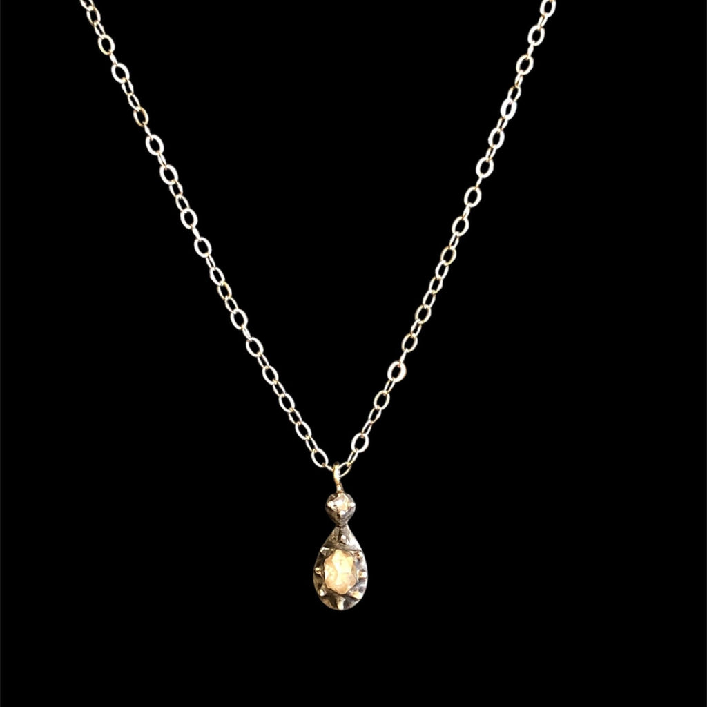 Georgian Pendant Necklace w. Rose-cut Diamond