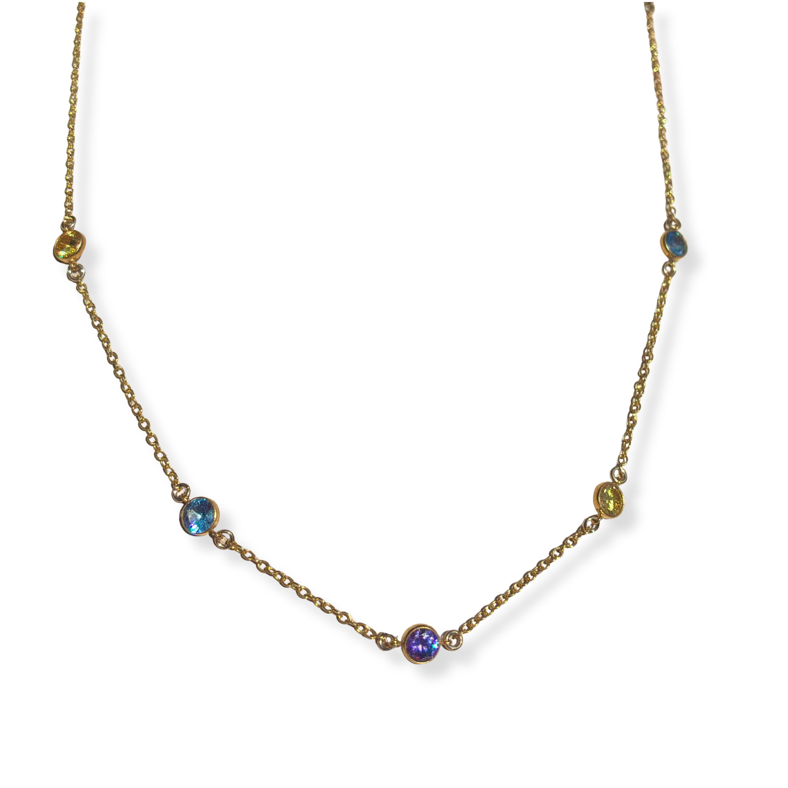 Gold Fill Bezel Satellite Necklace