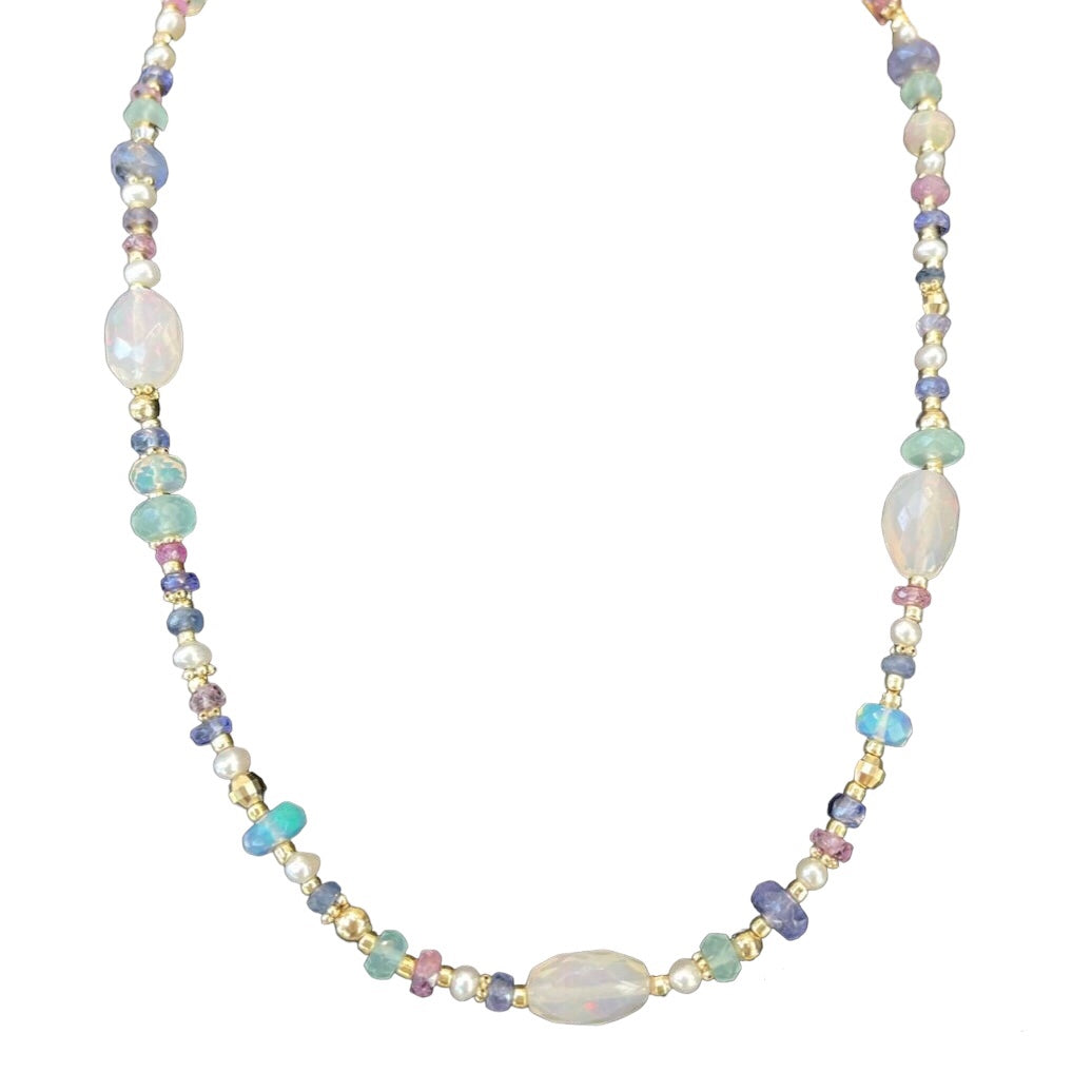 14k Elegant Beaded Necklace