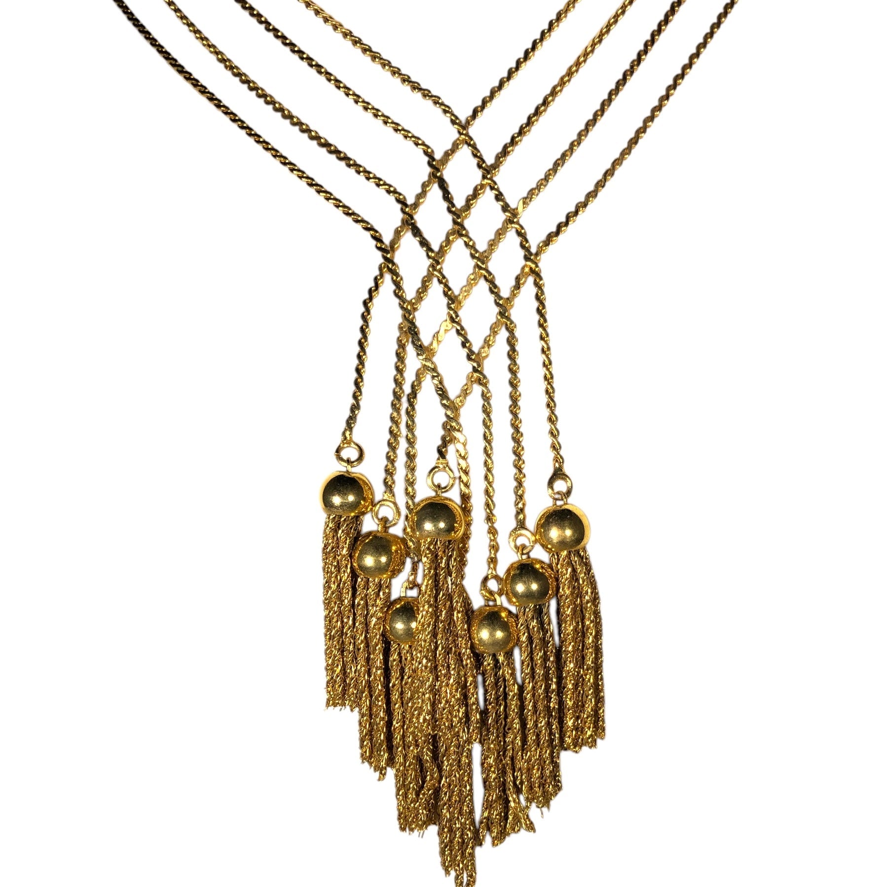 Vintage Gold Flowy Statement Necklace