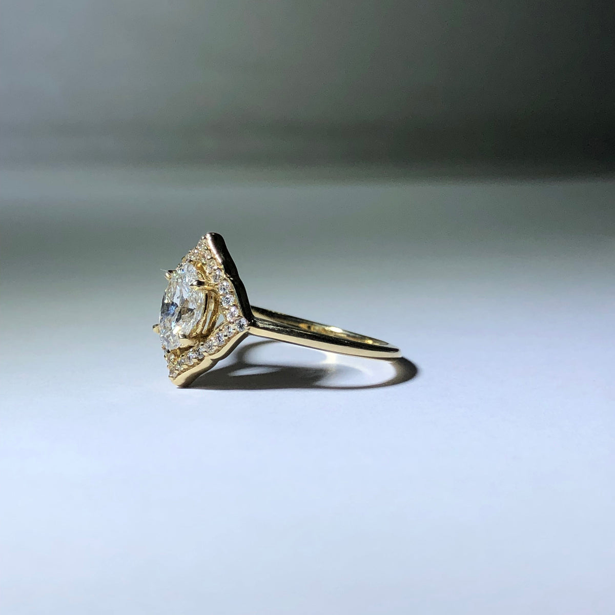 The Lotus Halo Engagement Ring