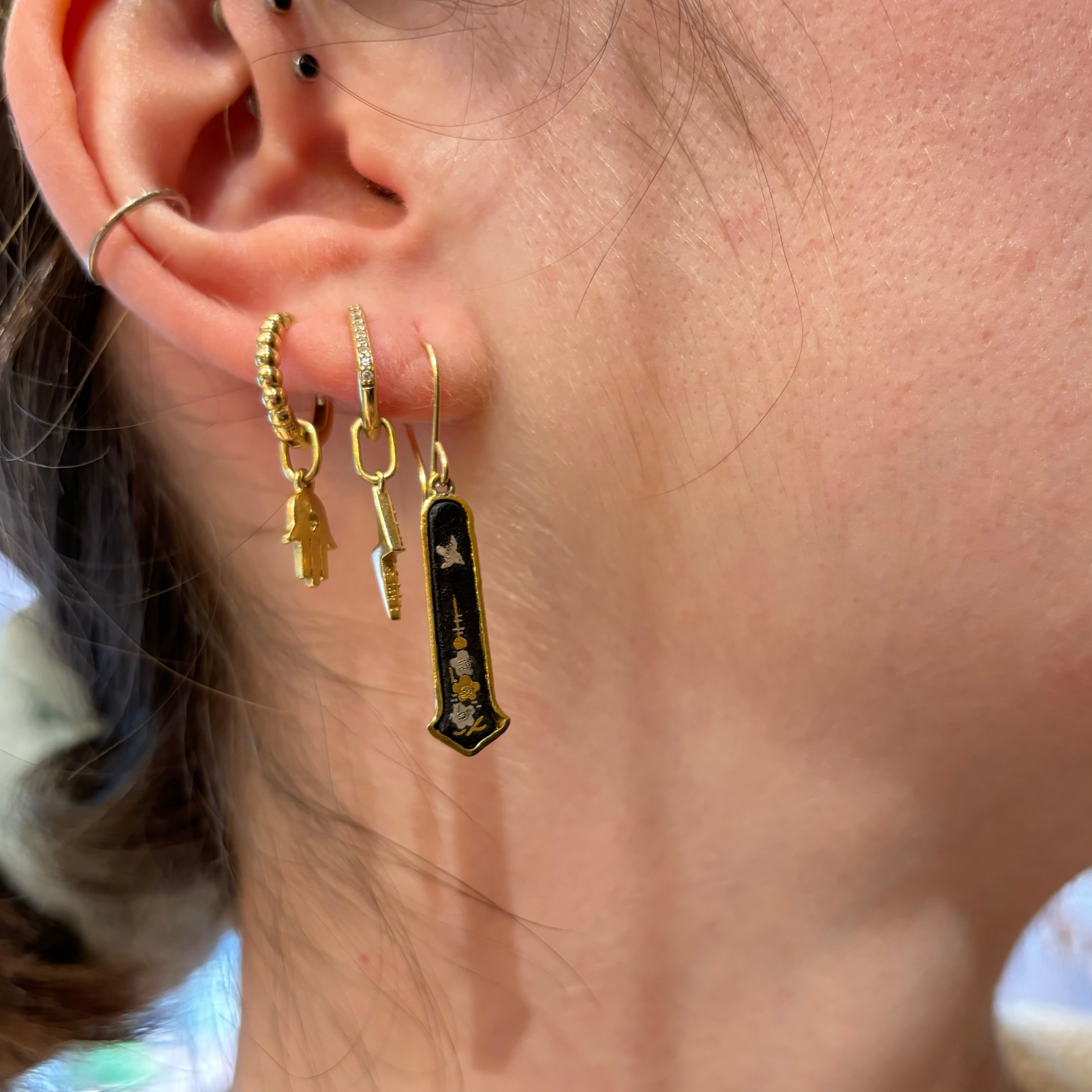 Rare Antique Damascene Necklace and Earring Set