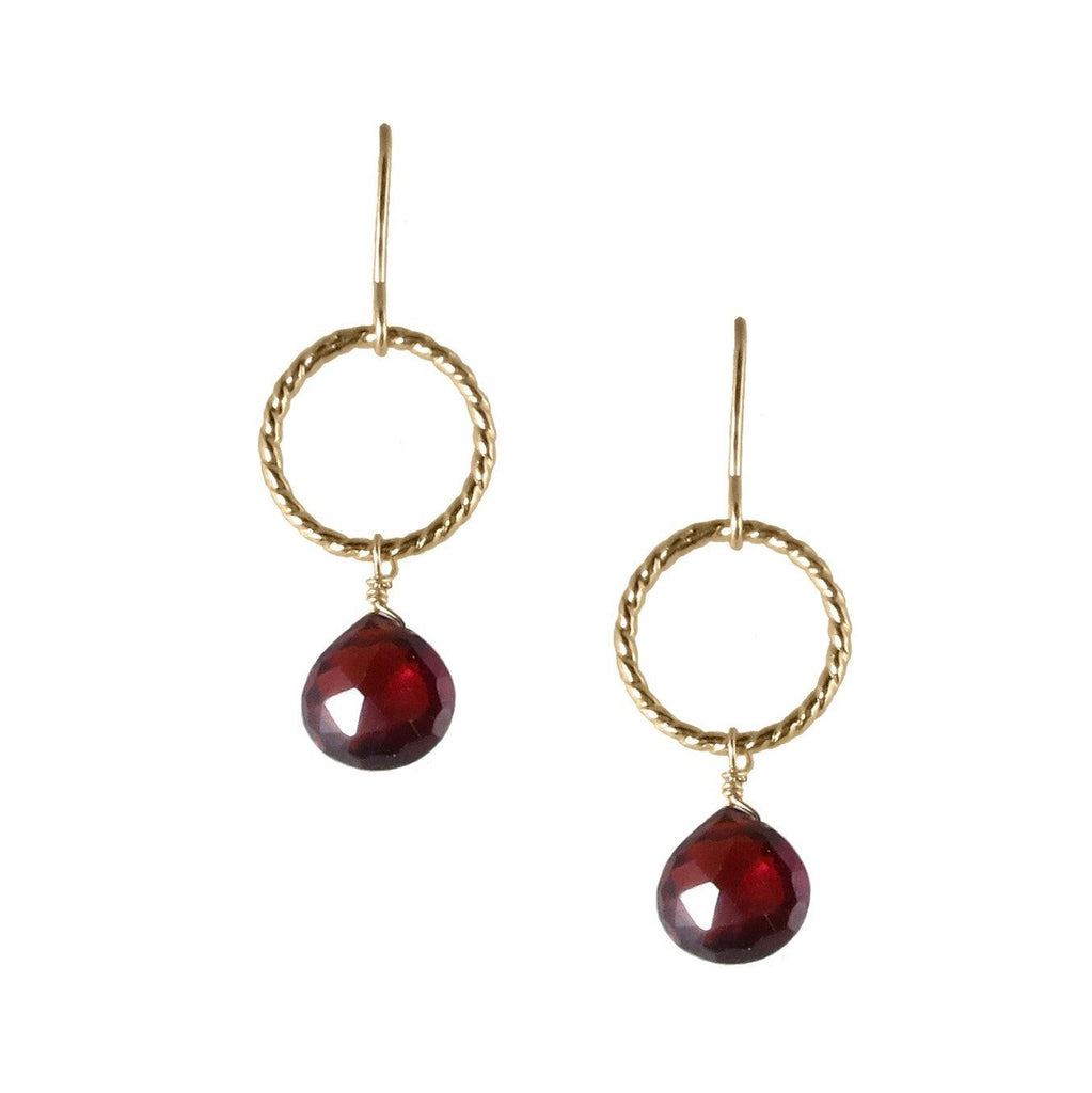 Twist Ring Drop Earrings with Briolettes
