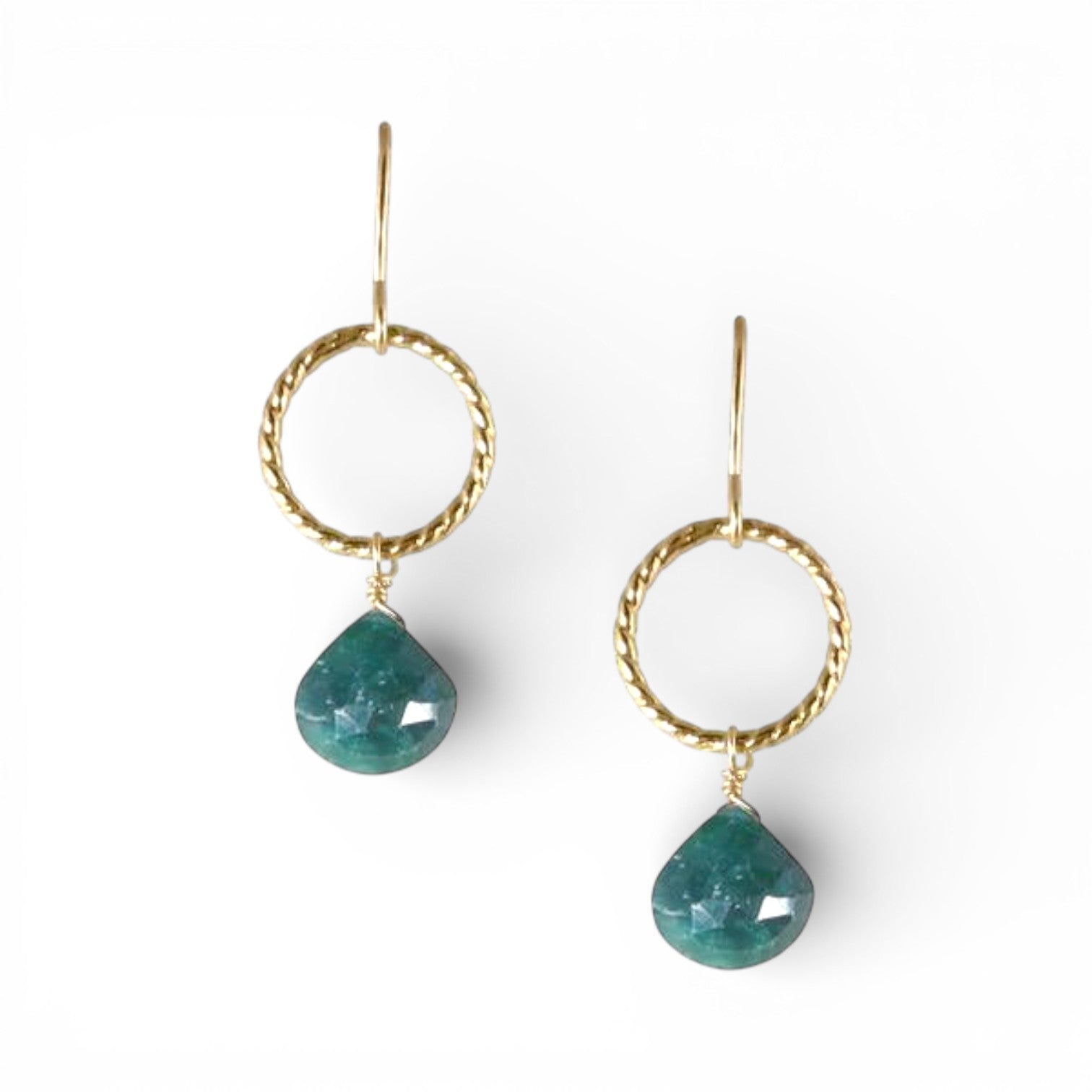 Twist Ring Gemstone Earrings