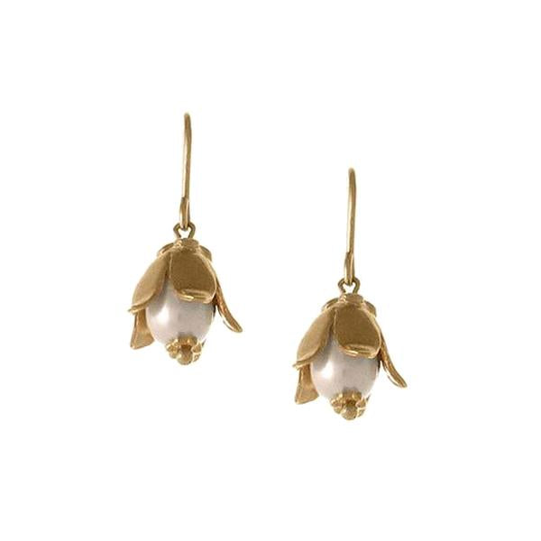 40% Off! Pyrite Lily Cap Earrings
