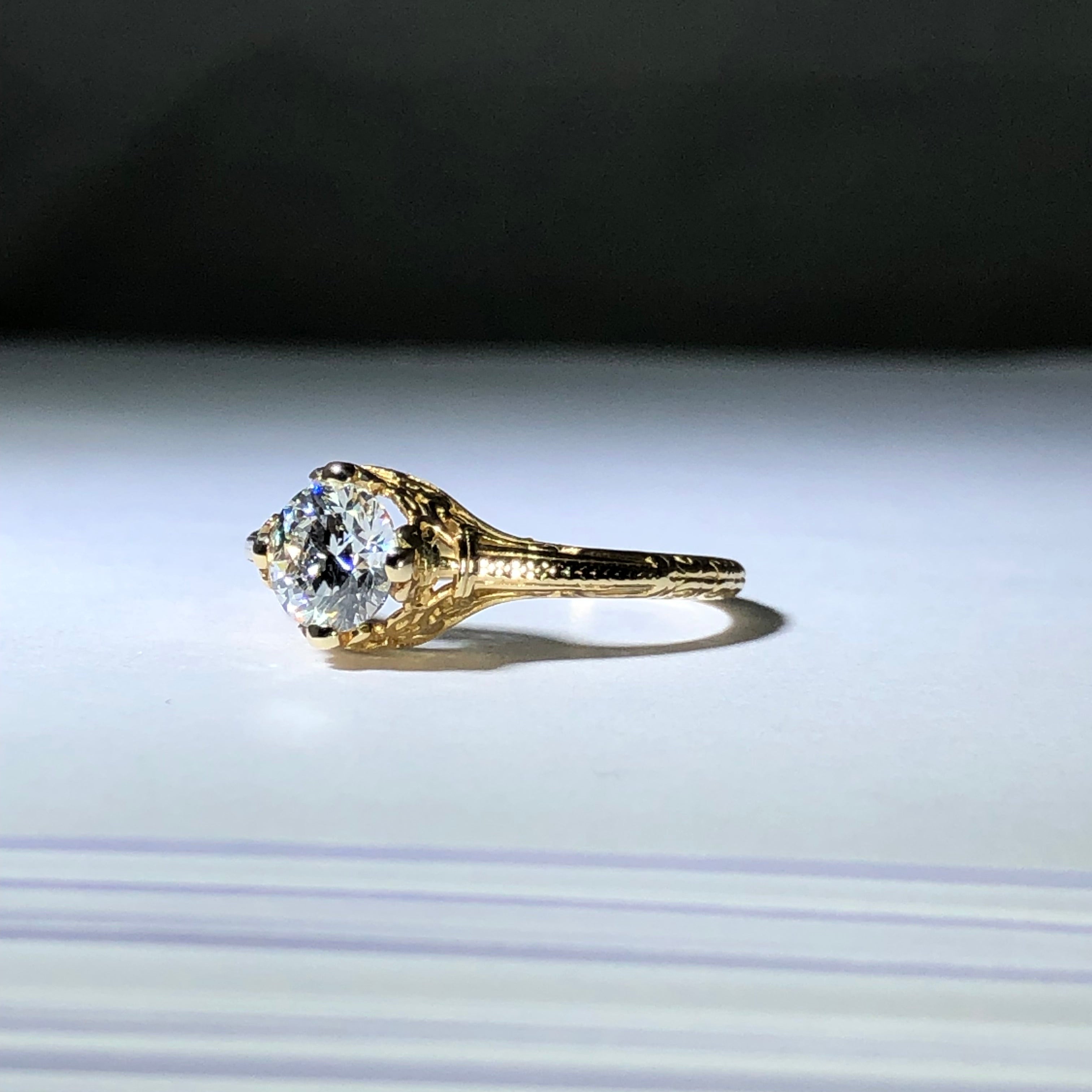 The Filigree Engagement Ring with Lab Created Diamond