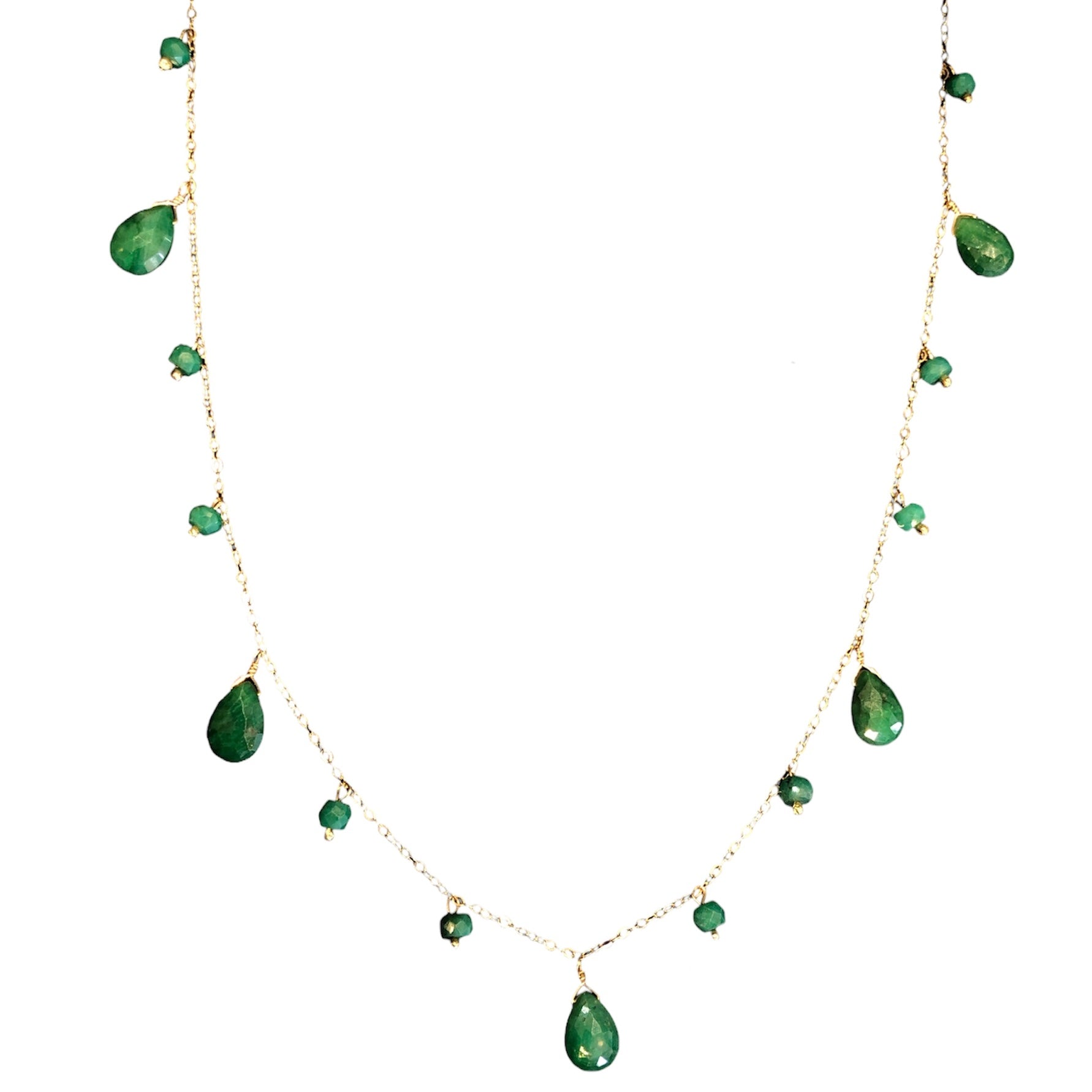 14k Briolette Drop Necklace