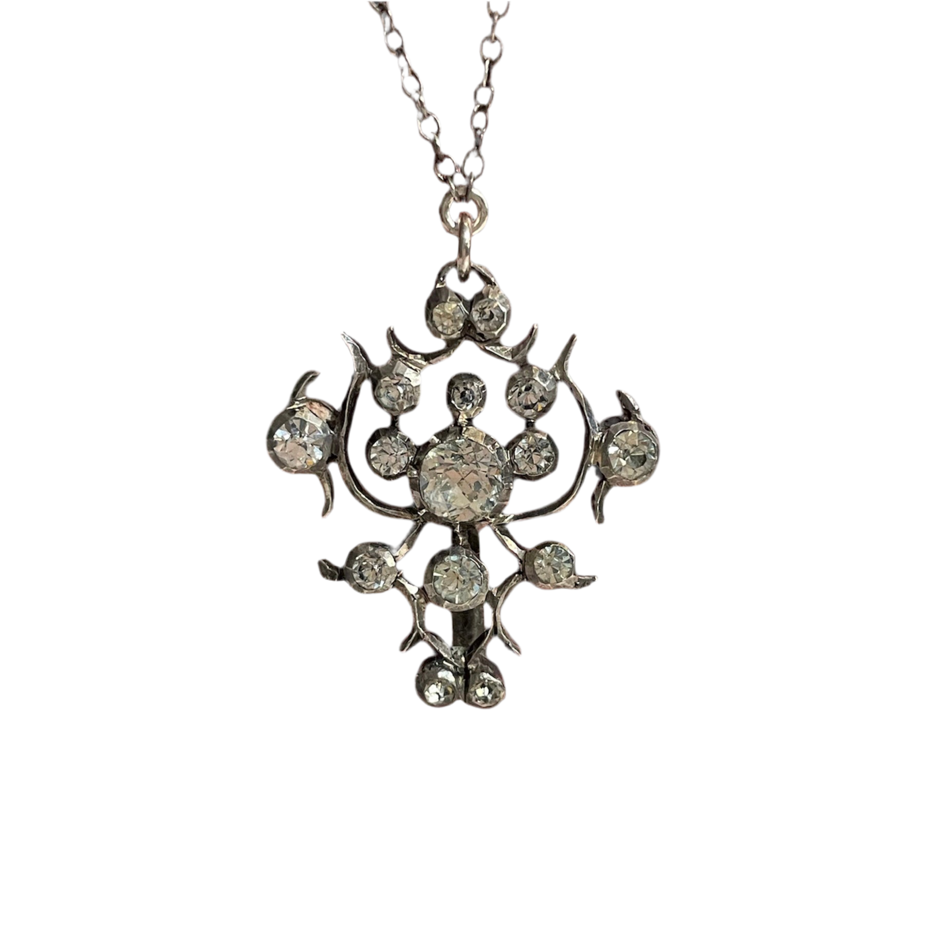 Edwardian Hand-Chased Sterling Silver Pendant