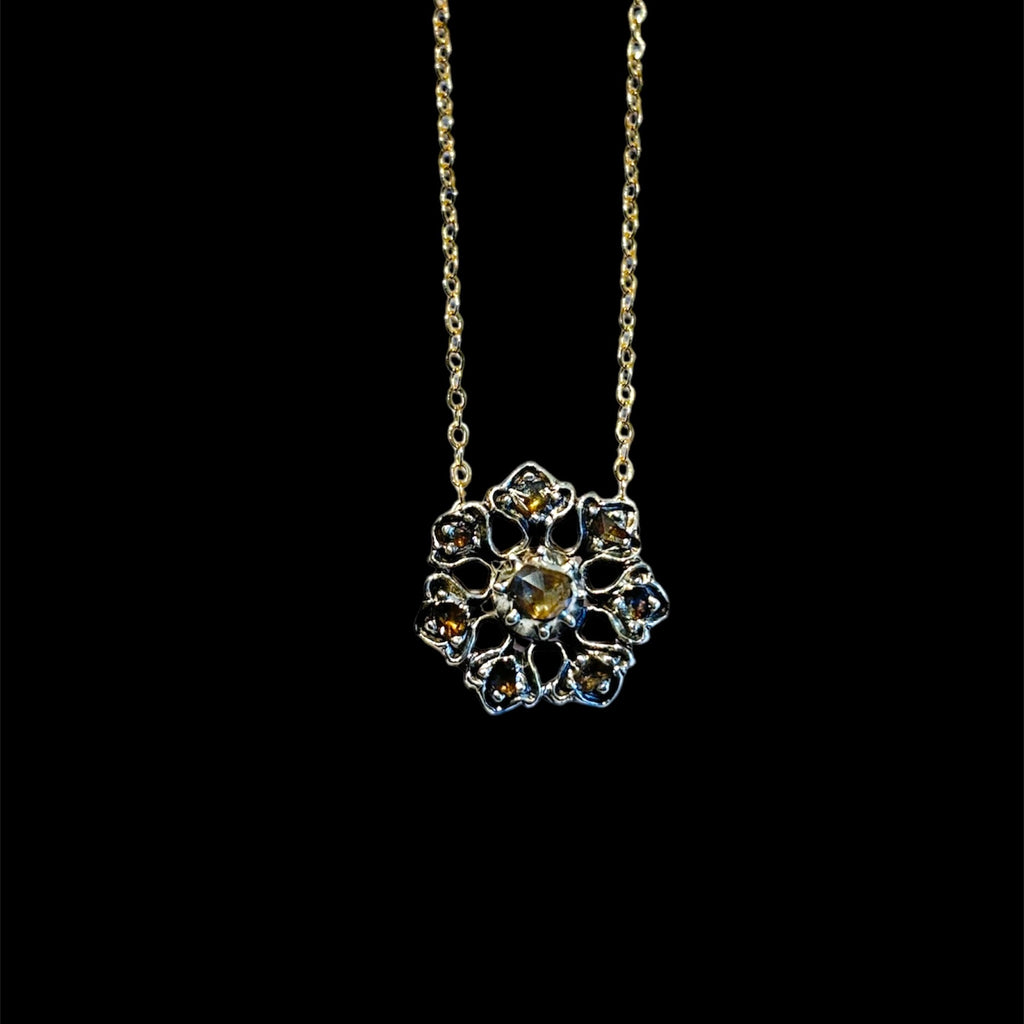 Very Rare Georgian Flower Diamond Necklace