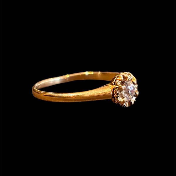 Victorian 14k Flowery Diamond Ring