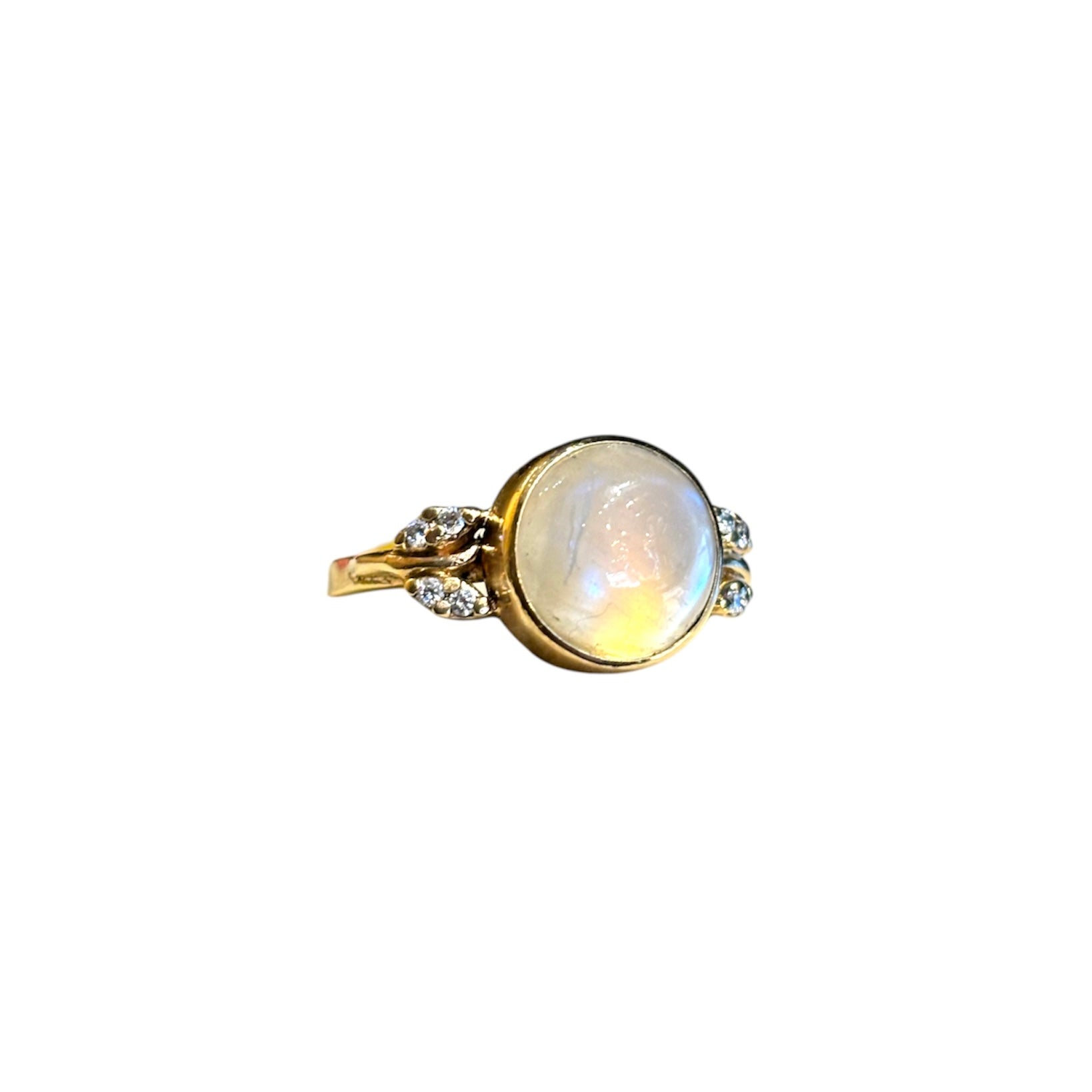 Moonstone and Diamond Ring