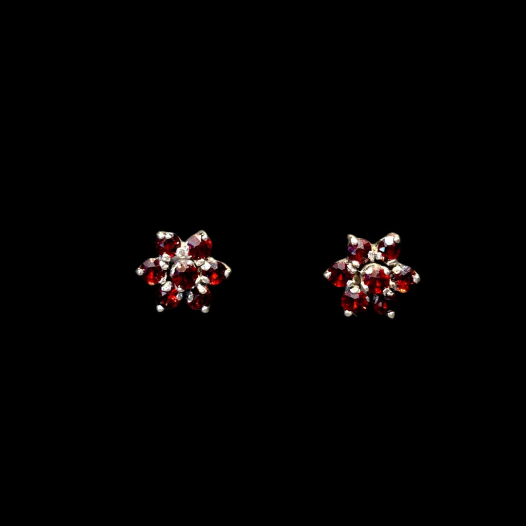 Vintage Sterling Garnet Studs