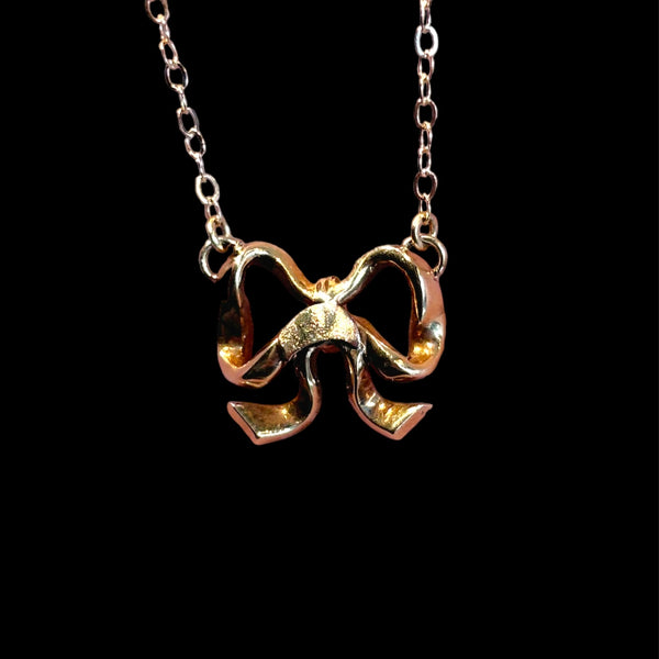 Victorian 14k Seed Pearl Bow Necklace