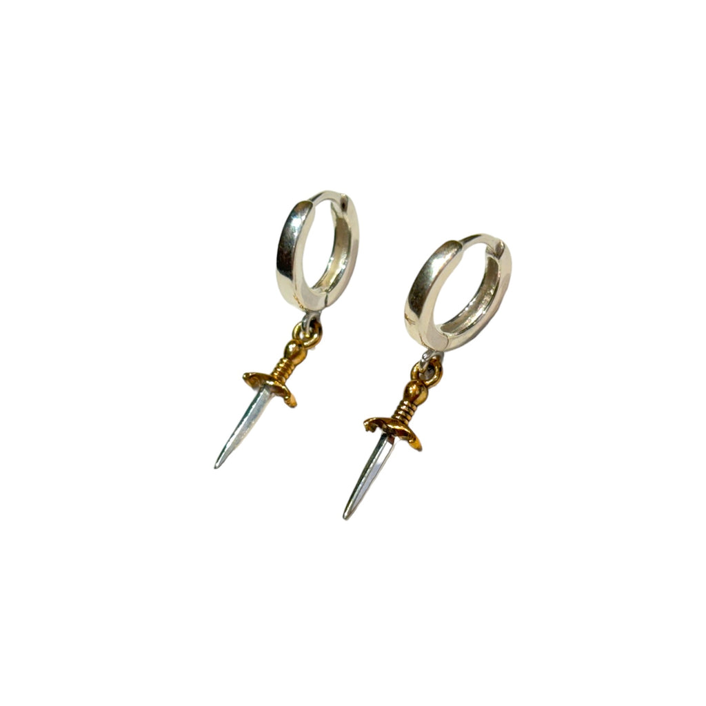 Mini Dagger Hoop Earrings