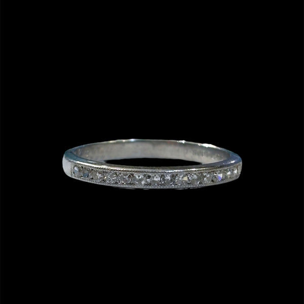 Vintage Platinum Diamond Channel-Set Ring