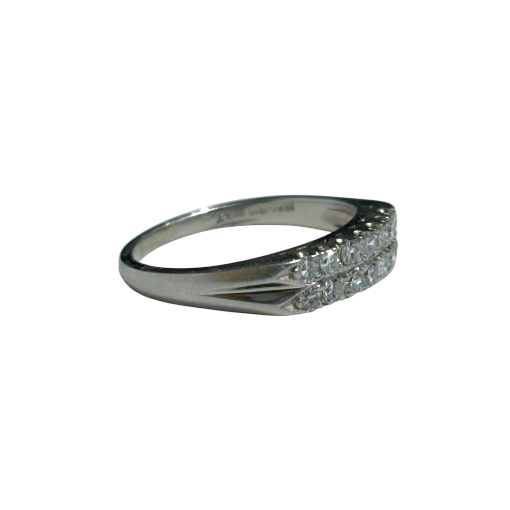 Antique Two-Layer Diamond Wedding Ring