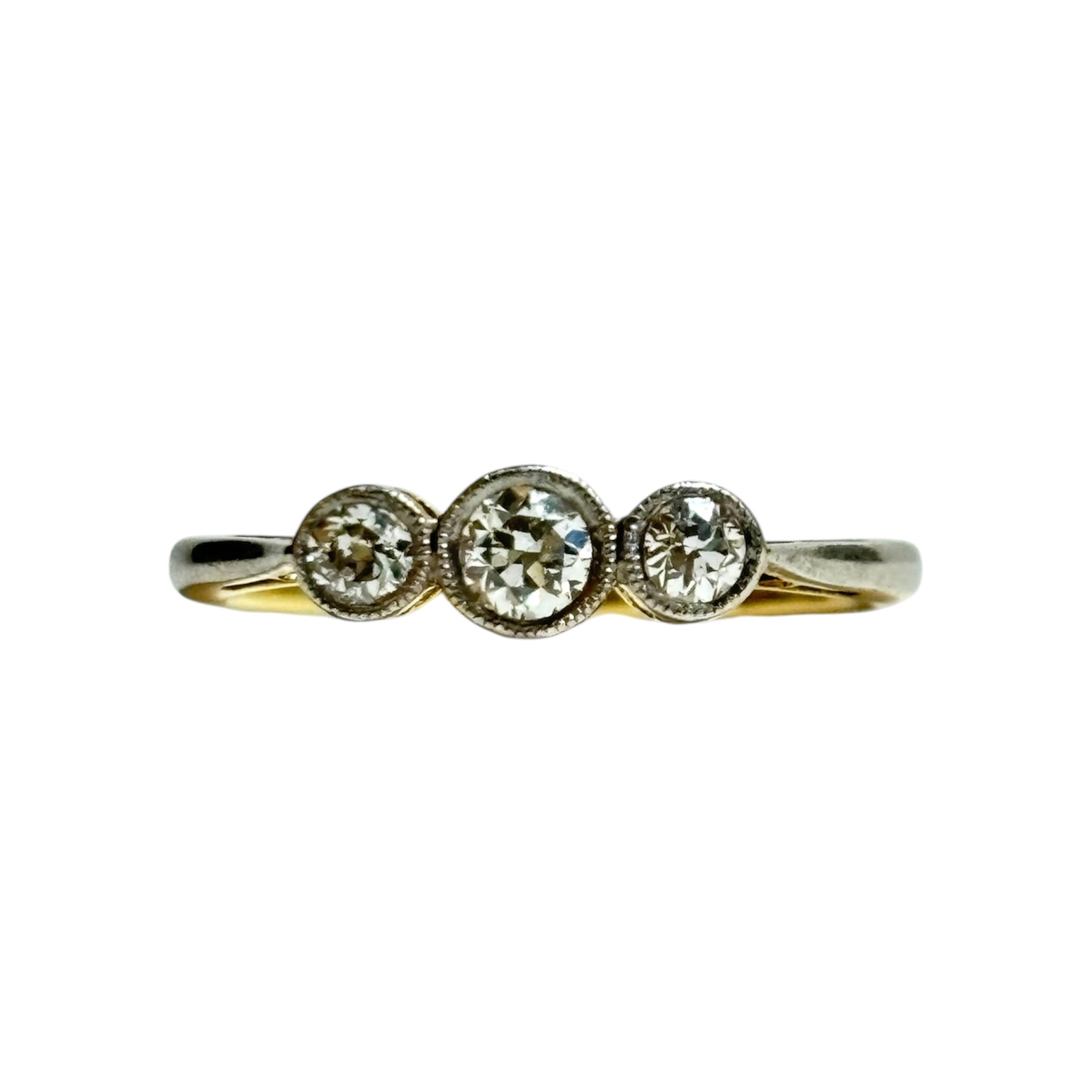 Antique 18k & Trio Engagement Ring