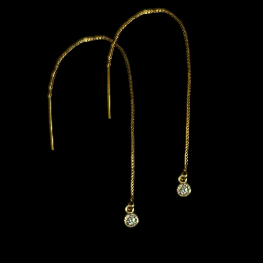 14k Diamond Threader Earrings