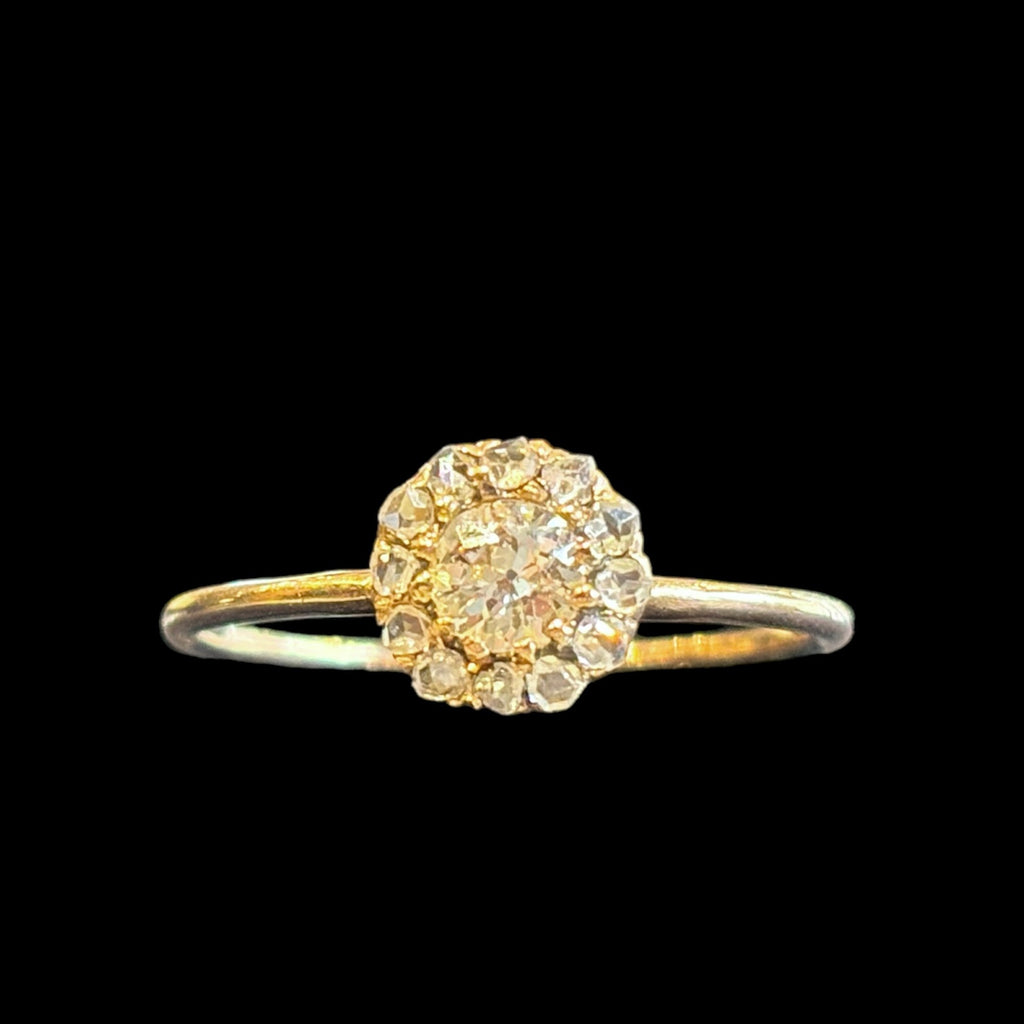 Victorian Old Euro Diamond Cluster Ring