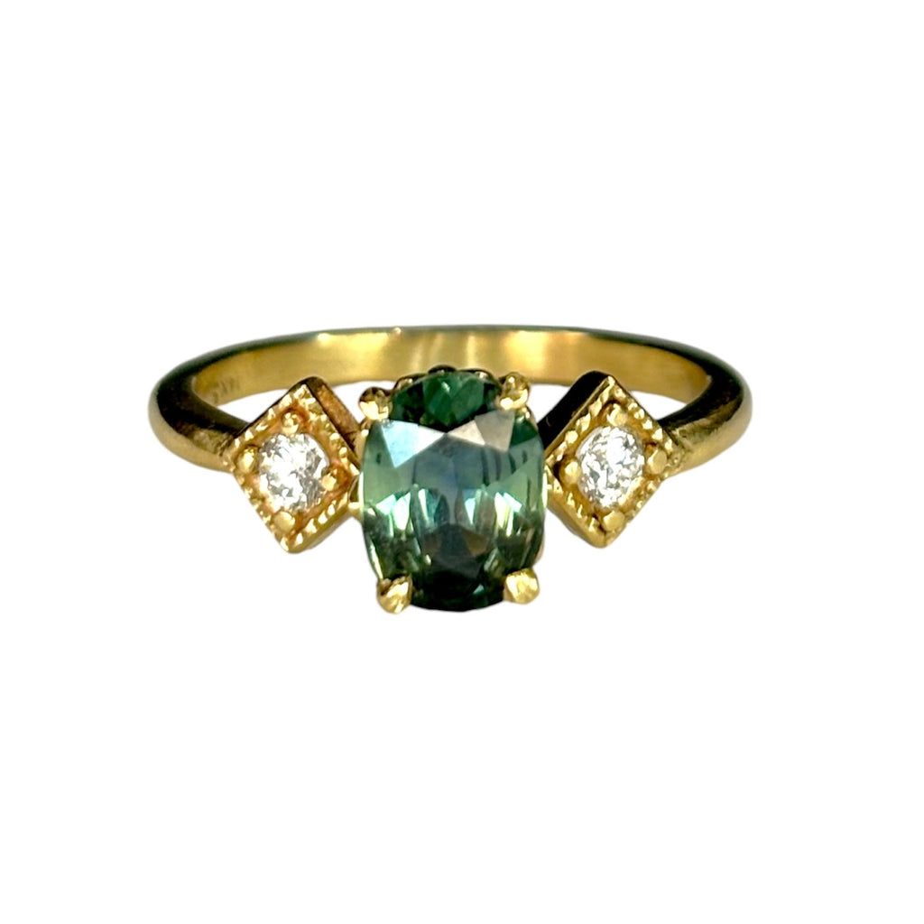 The Venus Ring w. Teal Sapphire